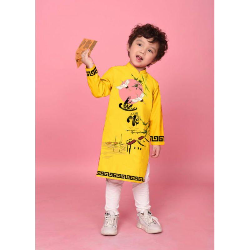 Áo dài bé trai cha mẹ