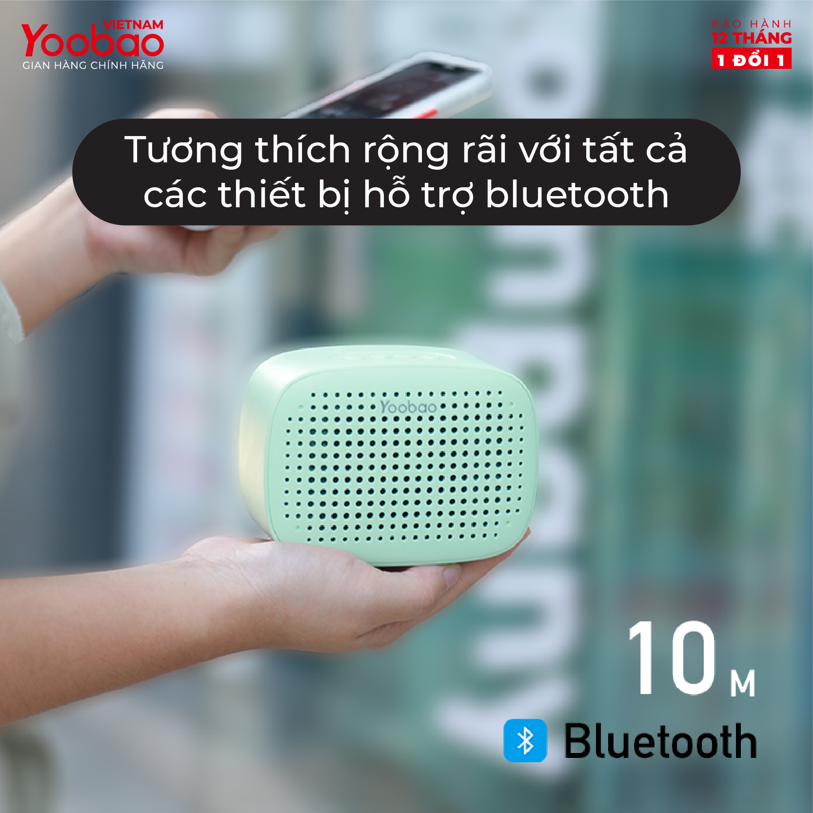 Loa Bluetooth 5.0 Yoobao M2 Hỗ trợ ghép đôi TWS Công suất 3W - Hàng chính hãng