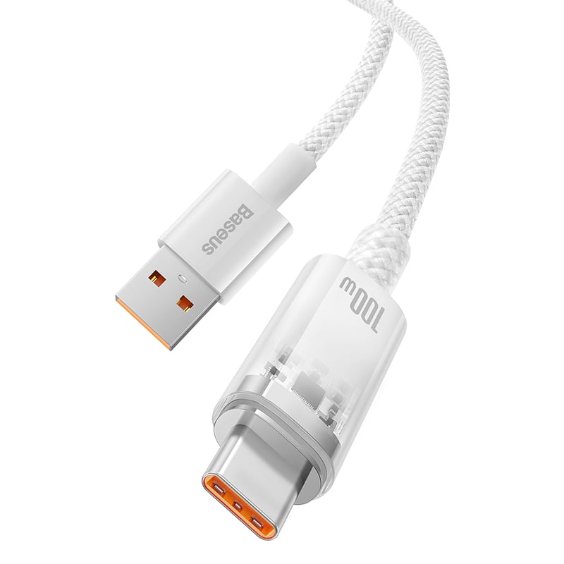 Cáp Sạc Nhanh Tự Ngắt Baseus Explorer Series 2 USB to Type-C 100W dùng cho Samsung Huawei Xiaomi Honor (Smart Power-Off with Smart Temperature Control, Fast Charging Cable) - Hàng chính hãng