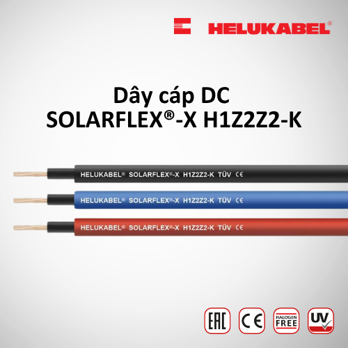 Dây cáp DC HELUKABEL SOLARFLEX-X H1Z2Z2-K | Black | 1 x 4 mm²