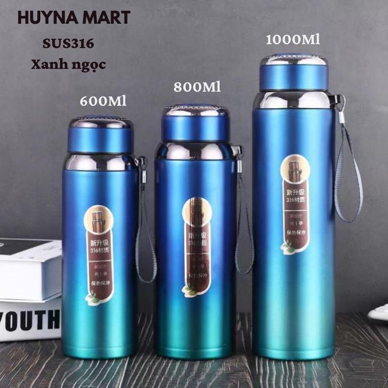 Bình Giữ Nhiệt Chất Liệu Inox SUS 304-316 Cao Cấp Nhiều Dung Tích 600-800-1000Ml Huyna Mart BGN06