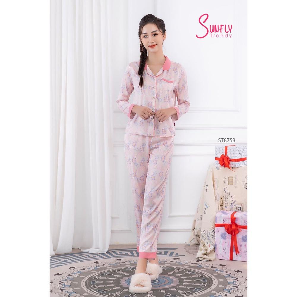 ST8753 BỘ PIJAMAS LỤA ÁO DÀI QUẦN DÀI