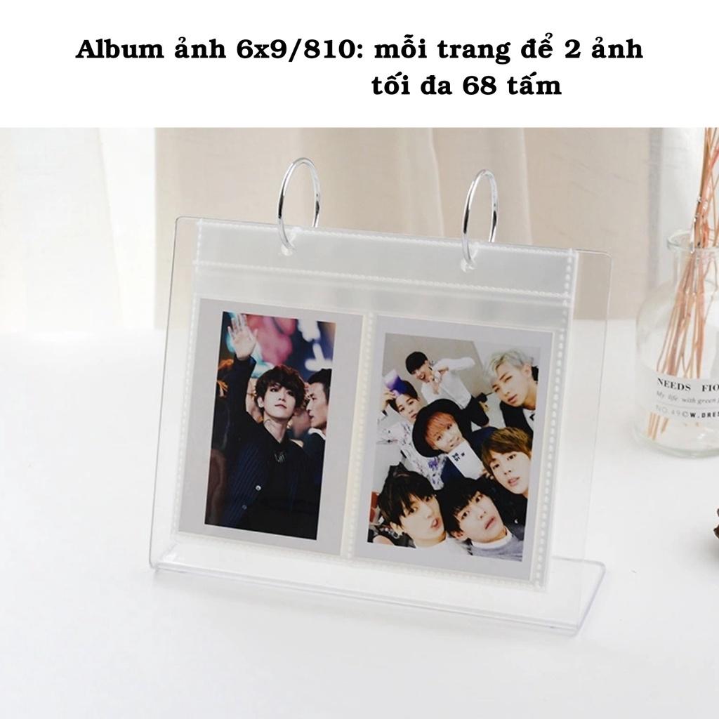 Album ảnh để bàn bằng nhựa acrylic trong suốt sang trọng đựng ảnh 6x9, 8x10, 9x12, 10x15 để bàn làm việc, trang trí nhà