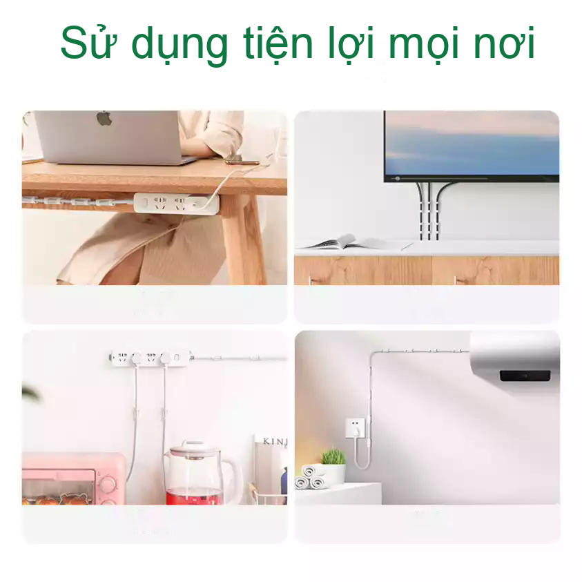 Bộ gá dây cáp hãng UGREEN LP332 20560 chất liệu ABS dán keo 3M 4pcs/túi - Hàng nhập khẩu chính hãng