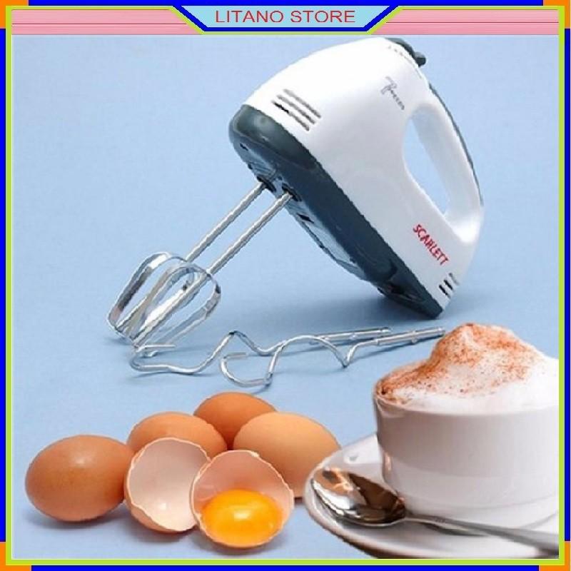 Máy Đánh Trứng Đánh Kem Mini Cầm Tay Cao Cấp SCARLETT Với 7 Tốc Độ Cực Mạnh Và Hoạt Động Êm Ái