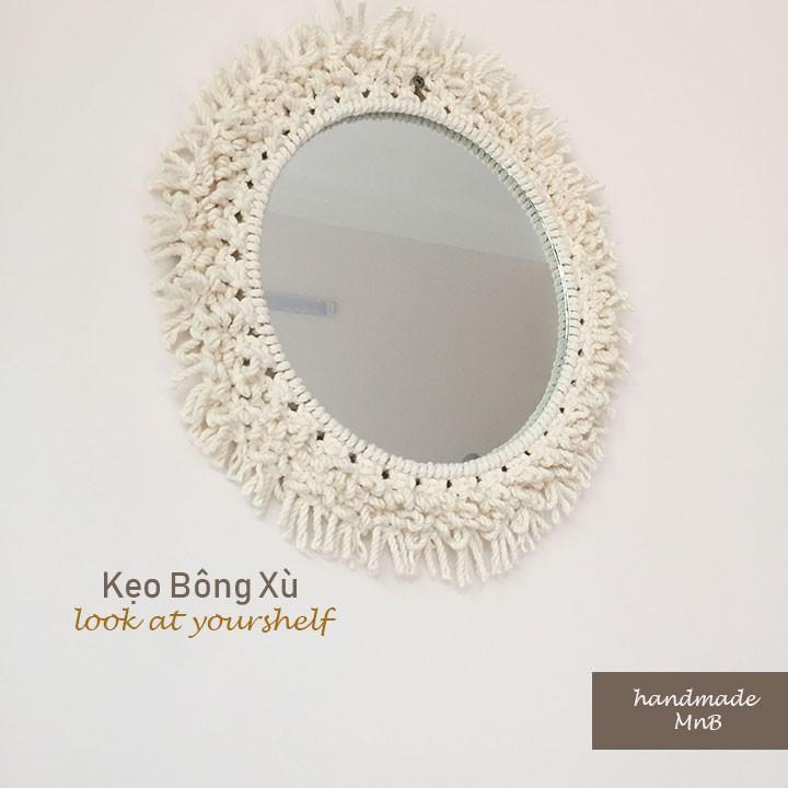 Gương tròn size 30 làm Macrame, trang trí decor
