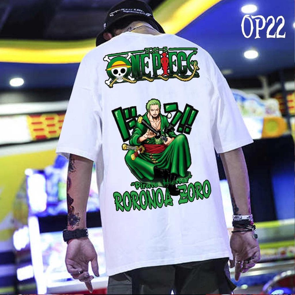 ÁO THUN UNISEX NAM NỮ onepiece zoro roronoa xanh