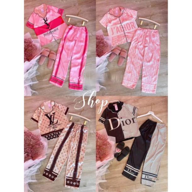 ️Có Quà Tặng️ Bộ Pijama Áo Cộc Quần dài Phi Lụa Rất Xinh