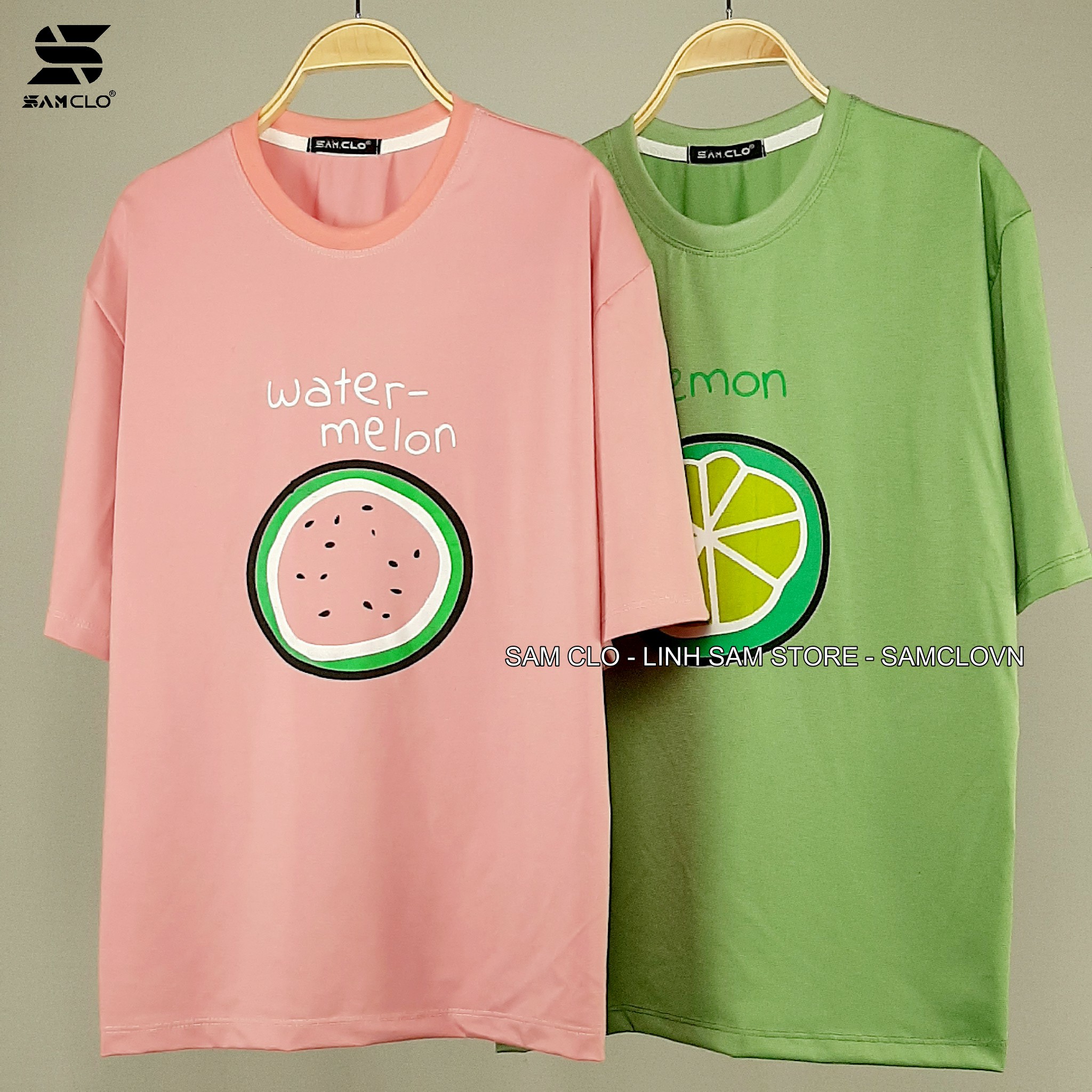 Áo phông tay lỡ freesize Unisex thun form rộng in hình trái cây