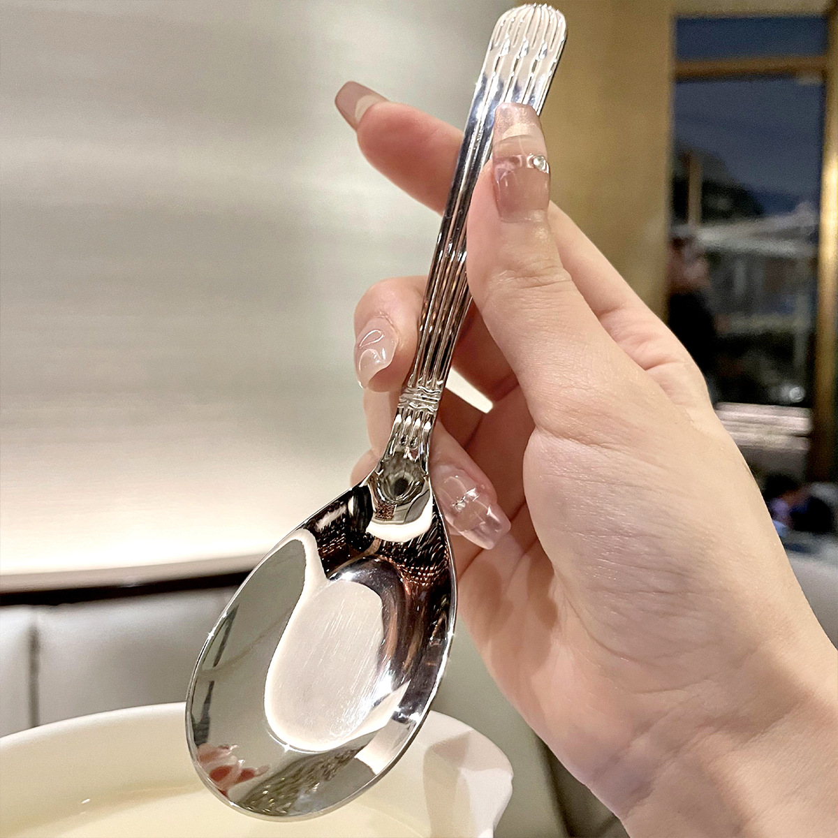 Combo 2 muỗng thìa Inox 304 siêu dày phù hợp ăn cơm, súp, phở các món tráng miệng thiết kế sang trọng phong cách châu âu