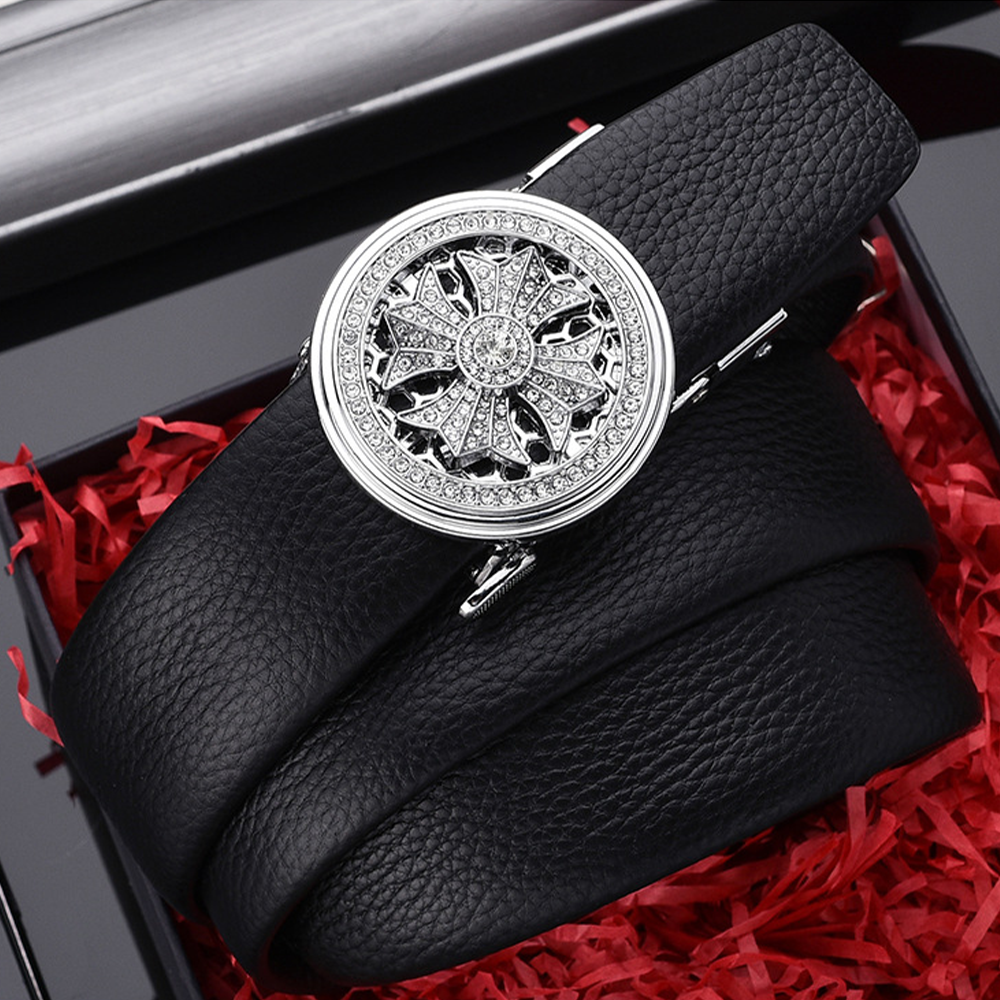 Thắt lưng nam D&D Fashion DDF02 mặt xoay đính đá