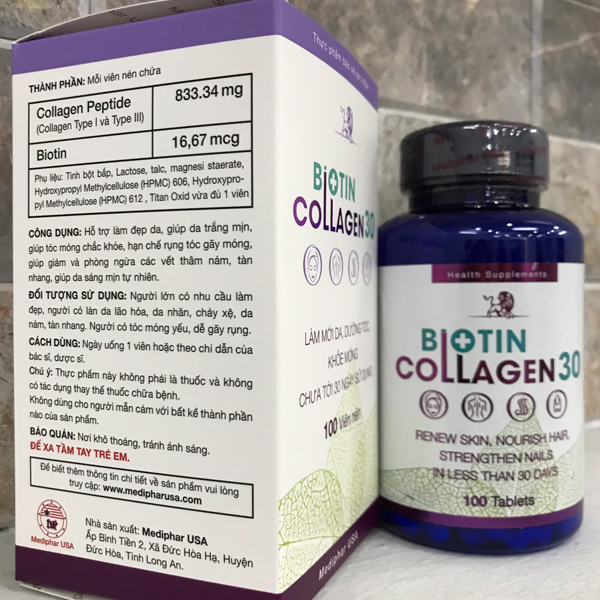 Thực phẩm chức năng Biotin Collagen 30 ( Lọ 100 viên nén)