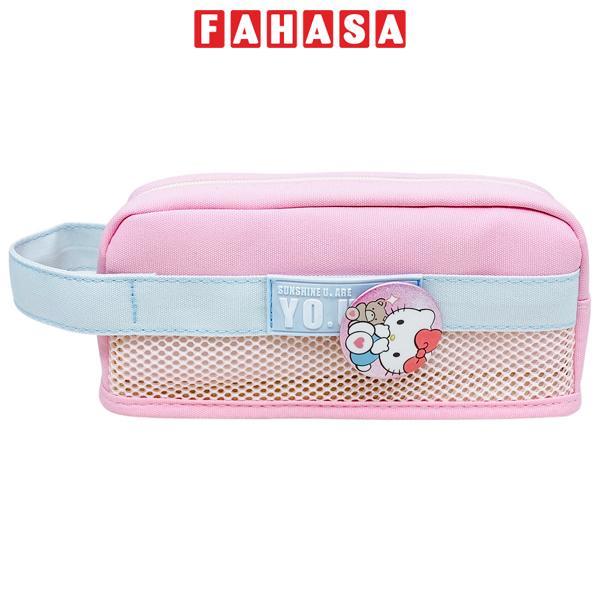 Bóp Viết Vải Kèm Huy Hiệu Hello Kitty - Yipin 25300 - Màu Hồng