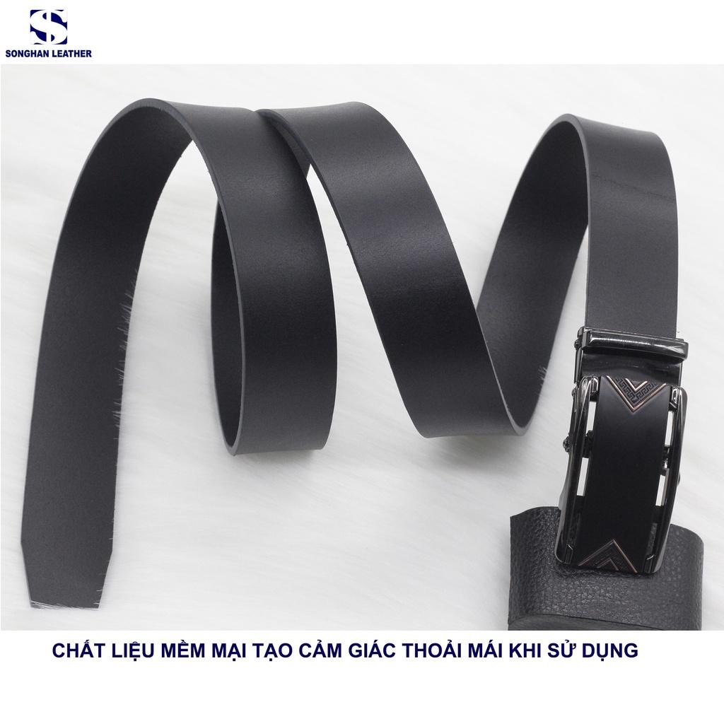 Dây Thắt Lưng Da Bò Nguyên Tấm, DâyNịt Nam Da Bò Khóa Tì Cao Cấp Nhiều Mẫu Songhan Leather MB01, Bảo Hành 12 Tháng