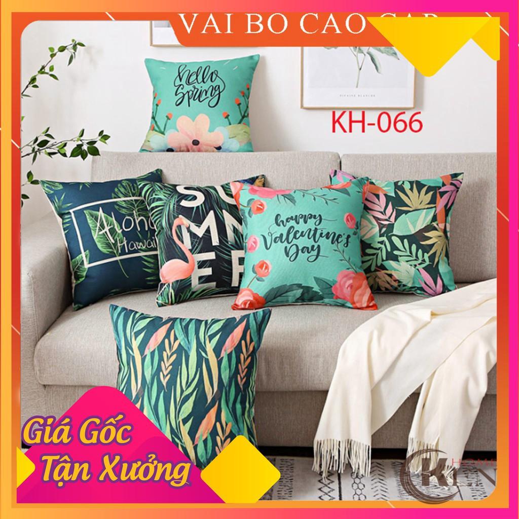Gối Tựa Lưng | Gối Tựa Sofa, Gối Vuông Trang Trí In Hoạt Tiết Hoa Lá Hiện Đại Kích Thước 45x45cm