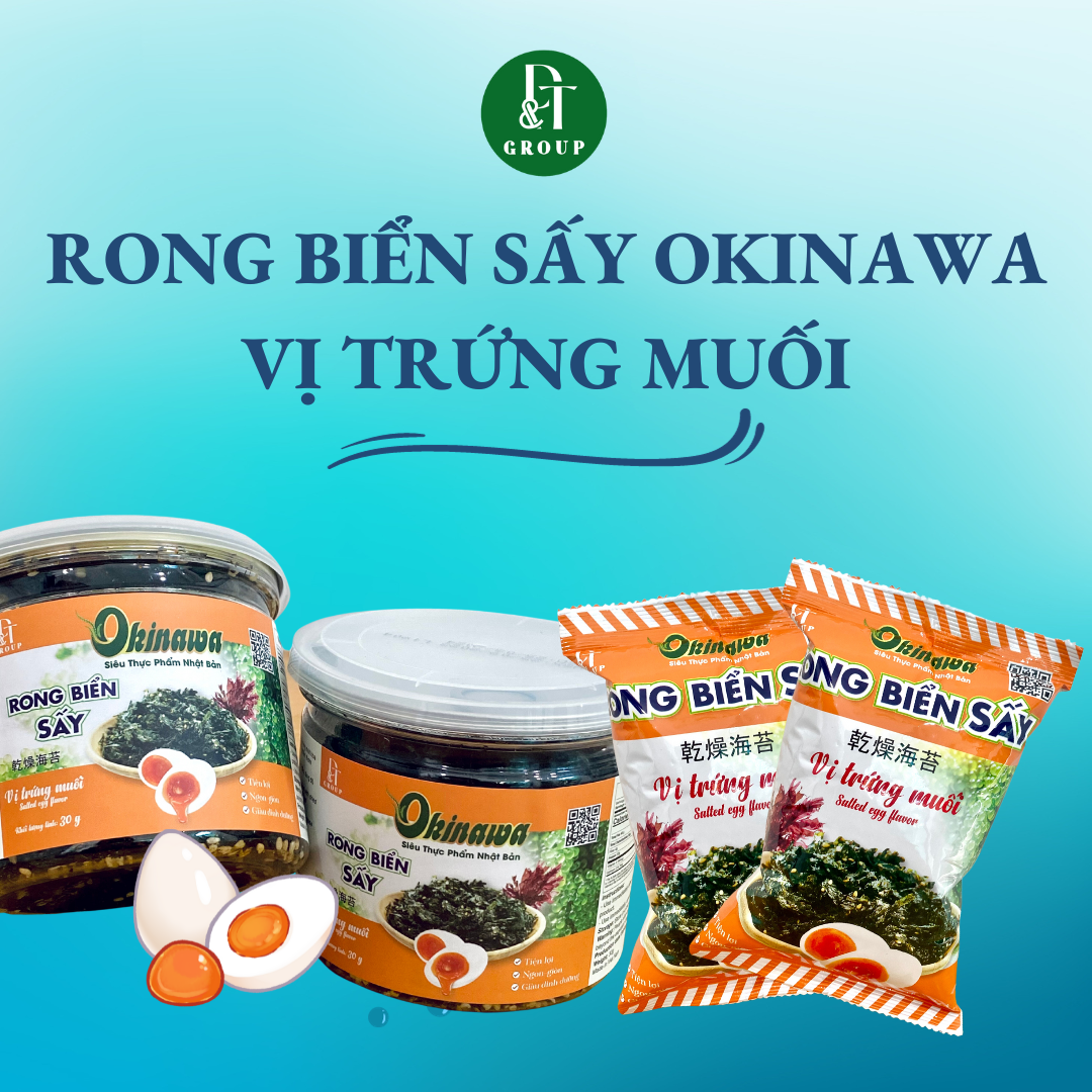 Hộp rong biển sấy khô Okinawa vị trứng muối 30g - ăn liền DTFood