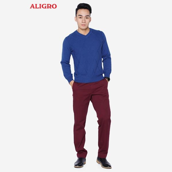 Quần kaki nam quần thô ALIGRO trơn màu đỏ đô co giãn tốt chất liệu kaki bền đẹp chuẩn dáng form slimfit tôn dáng ALGK015