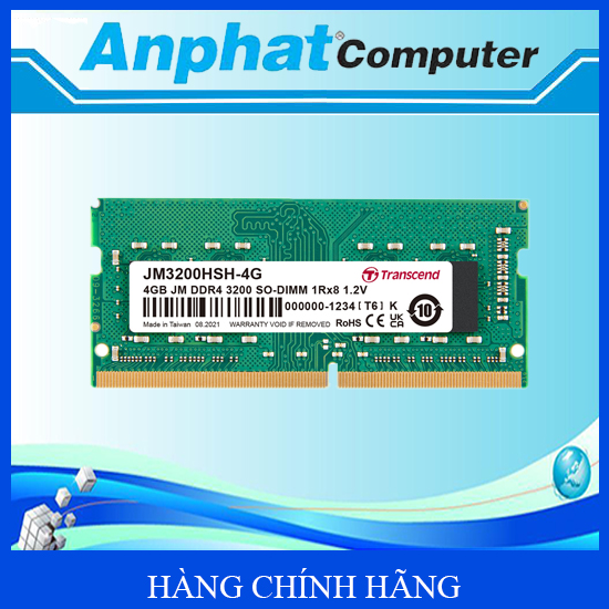 Bộ nhớ RAM Laptop Transcend JM DDR4 3200Mhz SO-DIMM - Hàng Chính Hãng