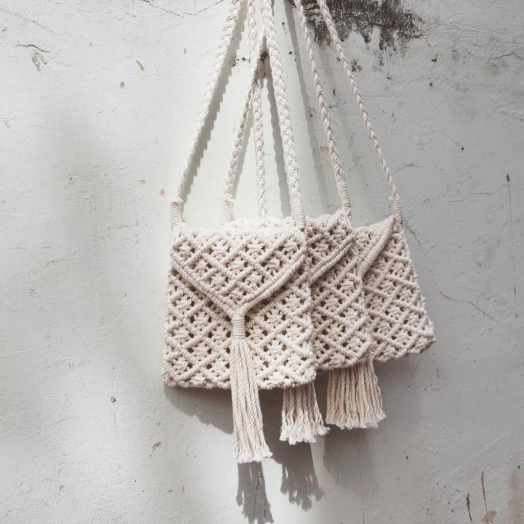 Túi đeo chéo thời trang macrame - hàng thủ công - ảnh thật - làm theo yêu cầu