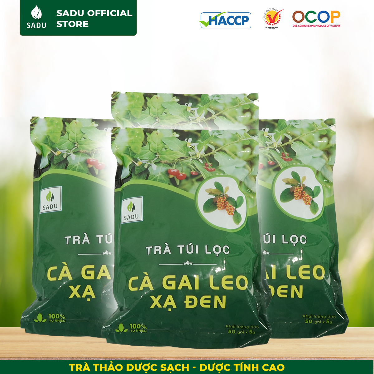 1kg trà cà gai leo xạ đen sadu