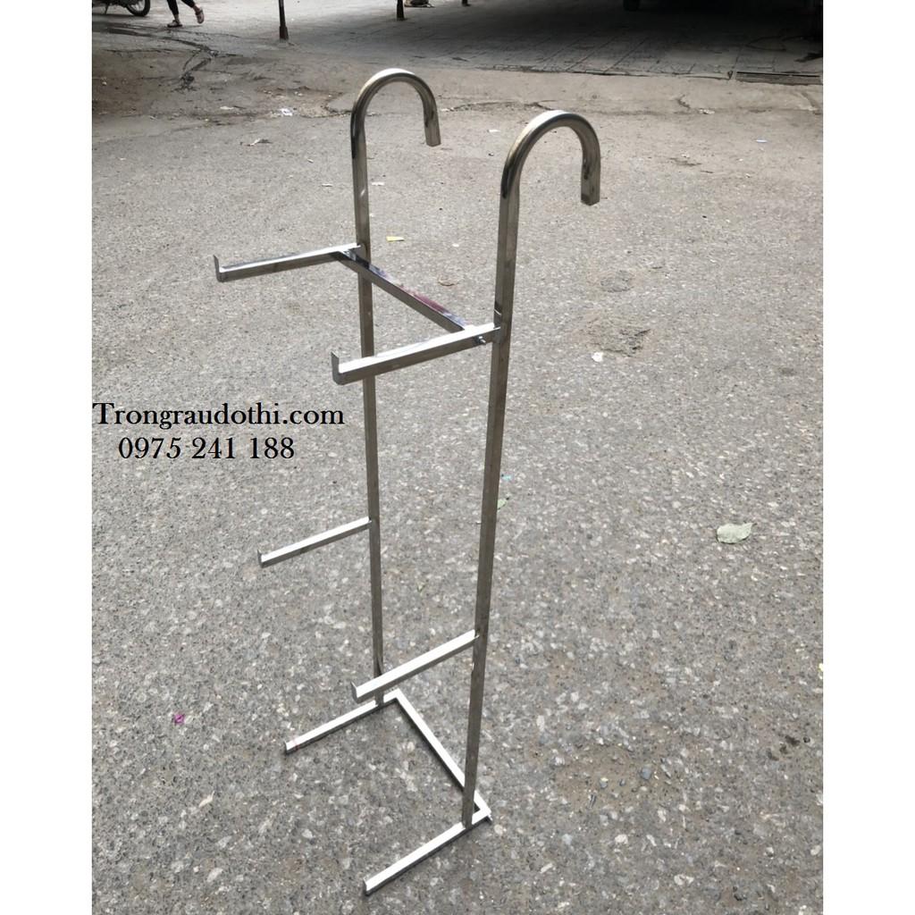 Bộ giá kệ trồng cây ban công 3 tầng và 3 chậu trồng cây thông minh 67x24x20cm