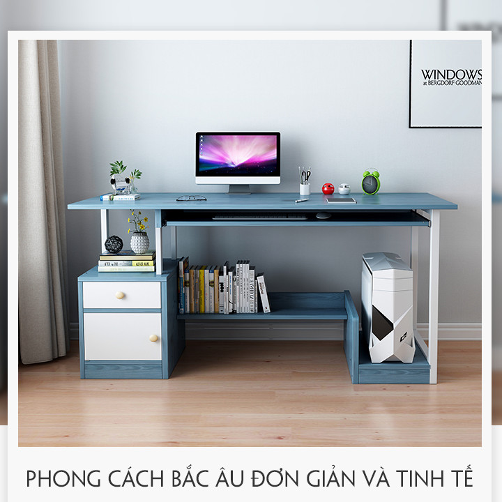 BÀN LÀM VIỆC 3 TẦNG - BÀN MÁY TÍNH - CÓ NGĂN KÉO - KÍCH THƯỚC 90 x 40 x 72 GIAO MÀU NGẪU NHIÊN