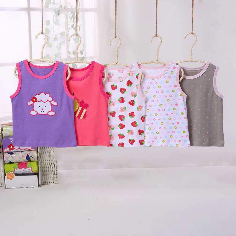 Hoạt Hình In Hình Cho Bé Gái Áo Thun Cotton Tay Bé Trai Sơ Sinh Áo Vest Áo Mùa Hè Cho Bé quần Áo