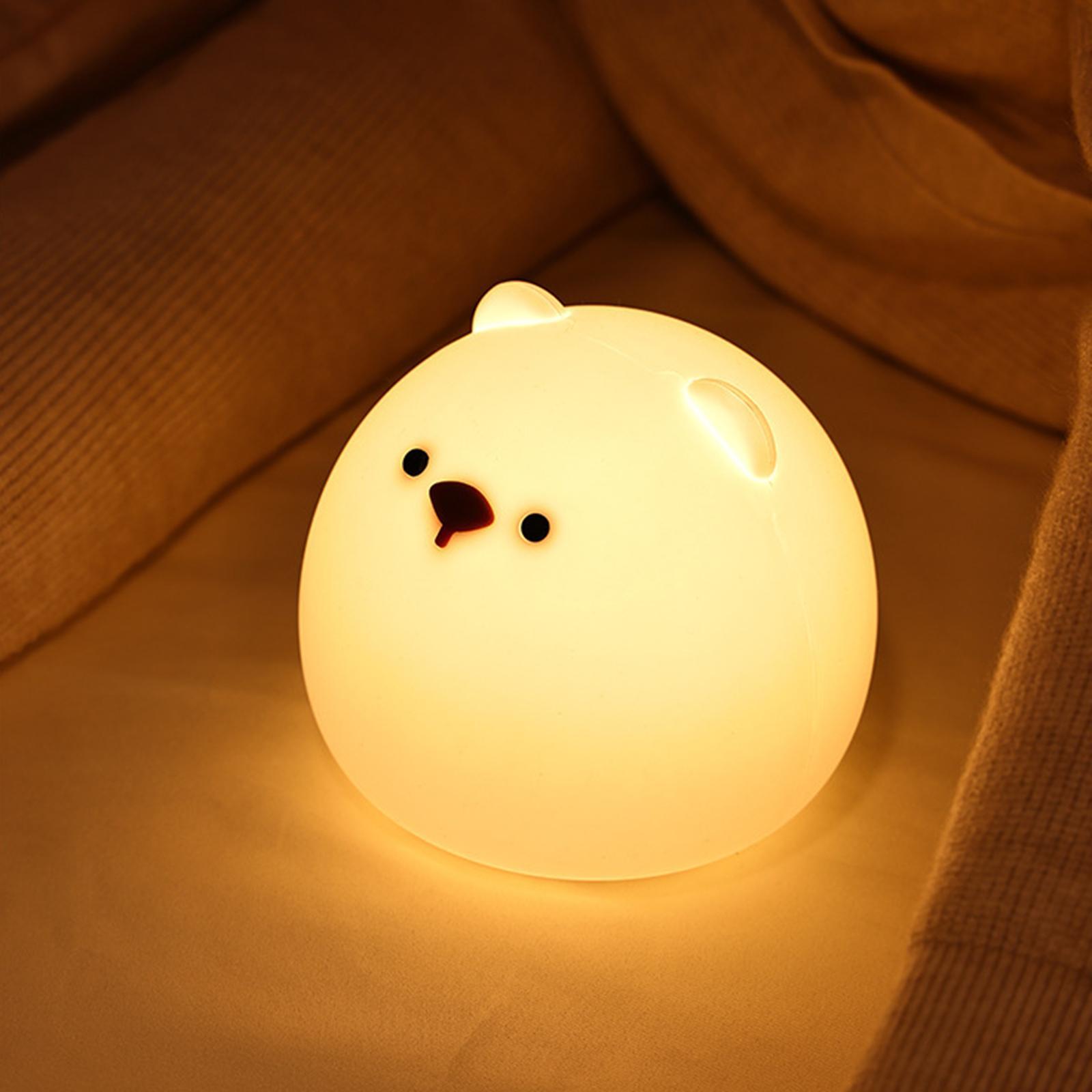 Child Animal Night Light 7 Colors Silicone USB Nursery Baby Rechargeable