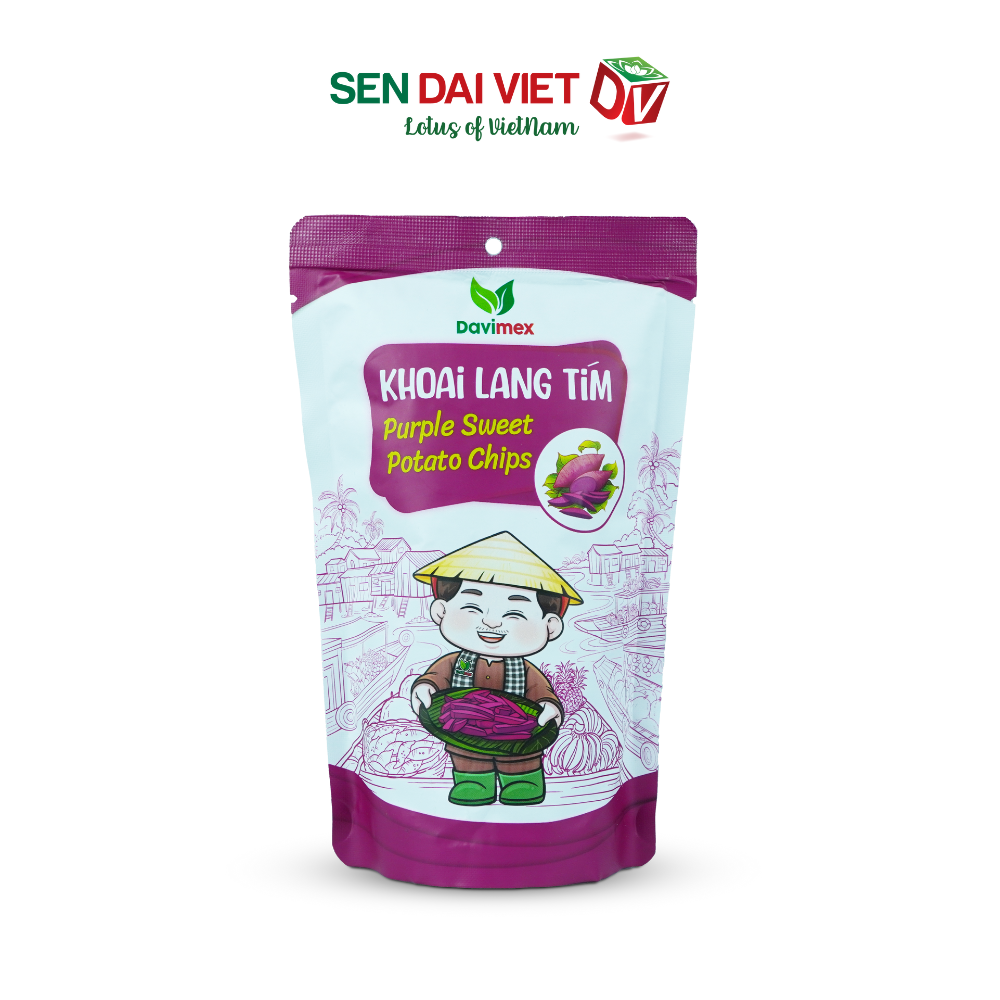 Khoai Lang Tím Sấy Giòn-Ngon Ngọt Tự Nhiên, Ăn Ngon, Sống Khỏe, ĐV- Sen Đại Việt- Gói 50g