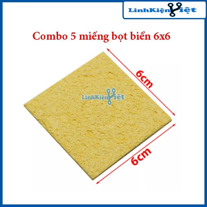 Bộ 5 miếng bọt biển vệ sinh mỏ hàn 6x6Cm tiện dụng