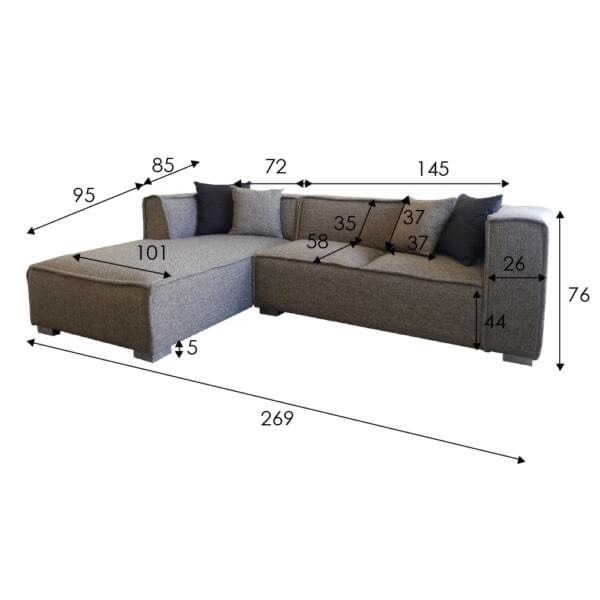 Sofa góc Bcons Juno Sofa kích thước 2m7 x 1m8 ( kích thước và màu sắc tuỳ chọn)