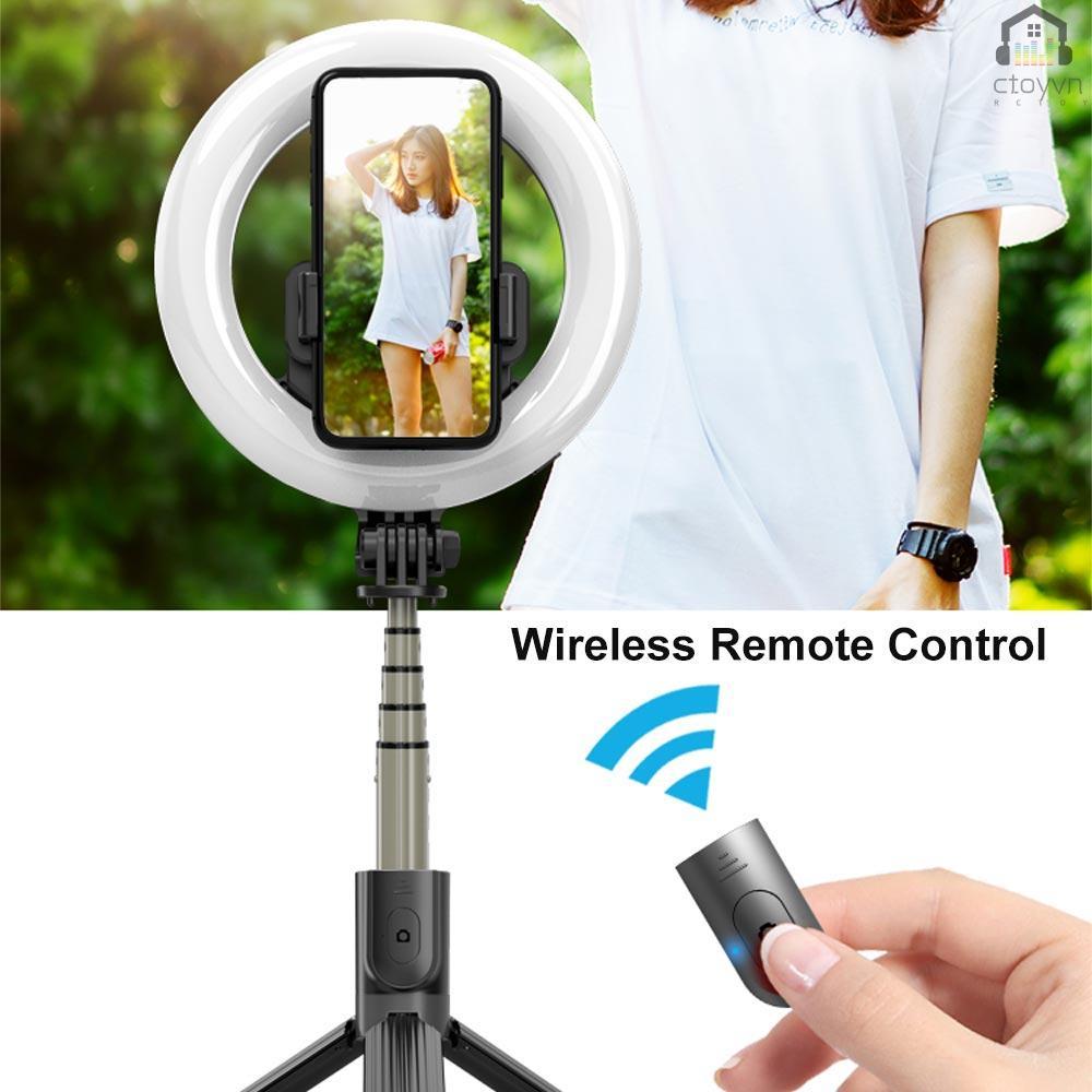 Gậy chụp ảnh selfie không dây L07 kết nối Bluetooth với vòng đèn LED 5 inch