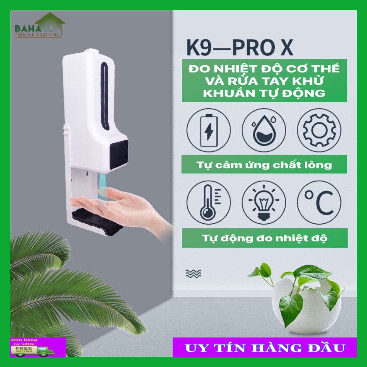 MÁY TÍCH HỢP 2 TRONG 1 ĐO NHIỆT ĐỘ VÀ PHUN CẢM ỨNG RỬA TAY KHỬ TRÙNG TỰ ĐỘNG K9ProX