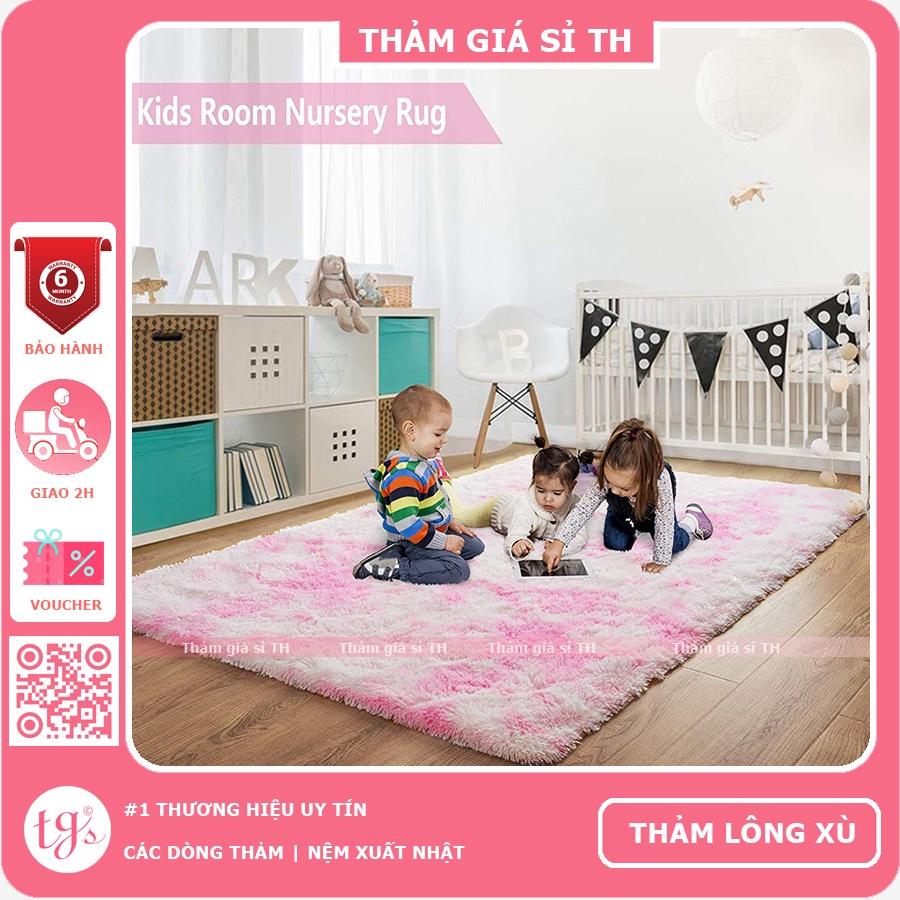 Thảm Lông Xù Loang Màu Hồng Nhạt | Thảm Trang Trí Phòng Khách - Phòng Ngủ - Thảm Trải Sofa - Thảm Dành Cho Bé