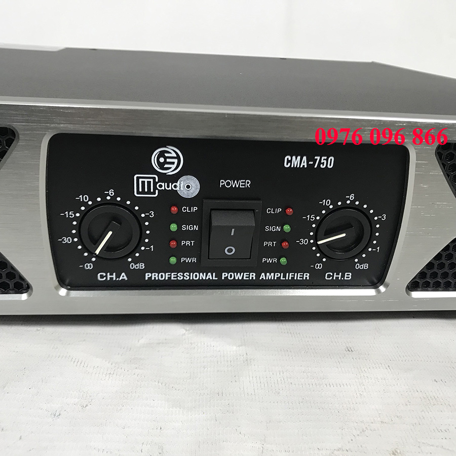 Cục đẩy công suất 2 kênh CMAUDIO Model CMA-750 32 sò lớn,hàng chính hãng nhập khẩu 2024,Tặng Jac canon