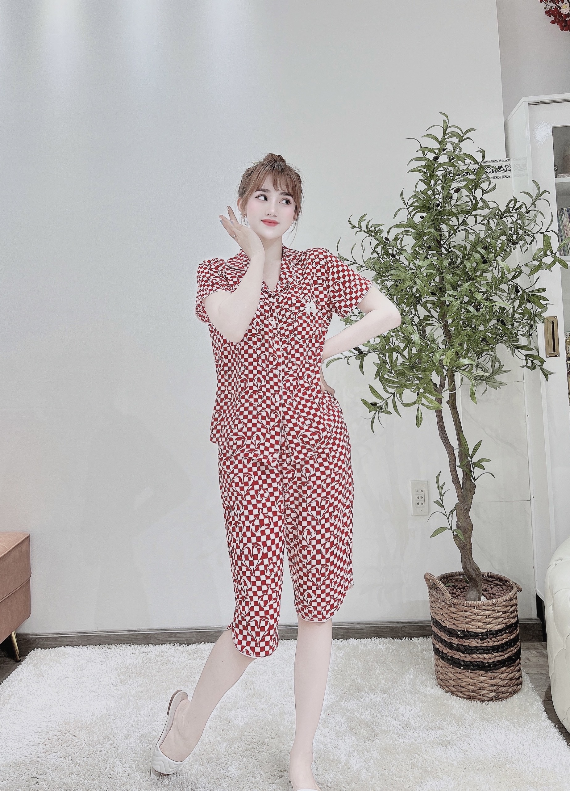 Đồ Bộ Lụa/Đũi Lửng Mặc Ở Nhà Nữ - Bộ Quần Áo Ngủ Nữ Mặc Mùa Hè, Nhiều Màu Dễ Thương