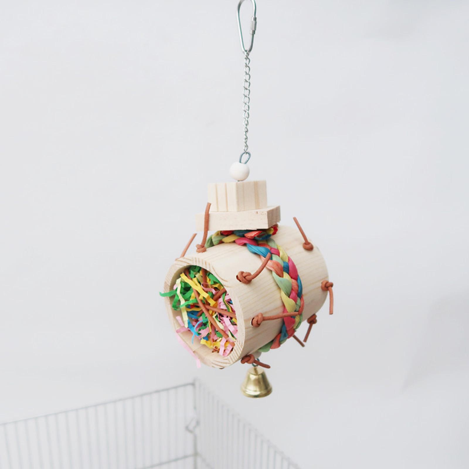Parrot Chewing Toys Wooden Cage Hanging Accessories for Parakeet