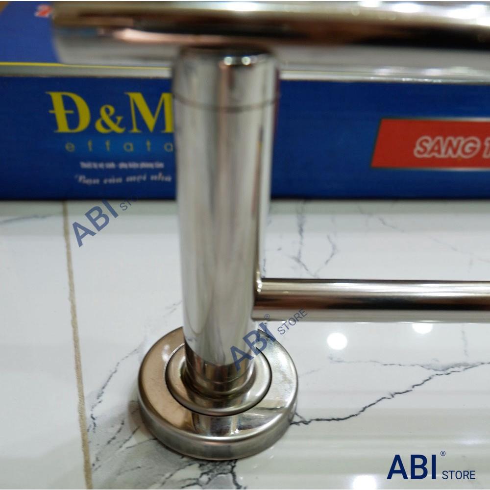 Thanh vắt khăn inox 100% Đ&M mã VK19, Thanh móc treo khăn tắm, quần áo đôi kèm ốc vít chắc chắn