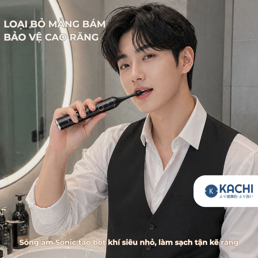Bàn chải điện Kachi MK455 rung sóng âm dòng cao cấp - hàng chính hãng