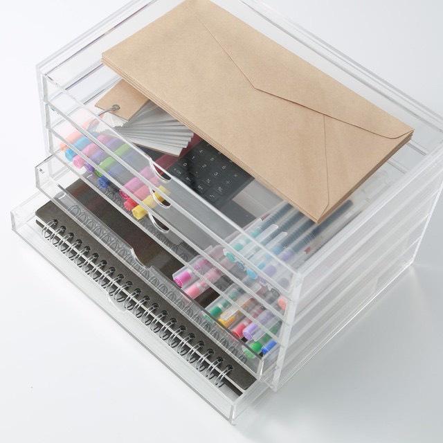 Hộp Mica 5 Hộc Kéo Đựng Phụ Kiện/ Mỹ Phẩm - L 25,5x17x16cm