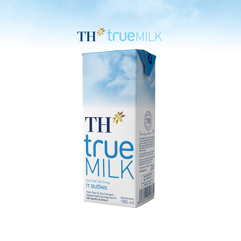 8 Lốc sữa tươi tiệt trùng ít đường TH True Milk 180ml (180ml x 4 hộp)