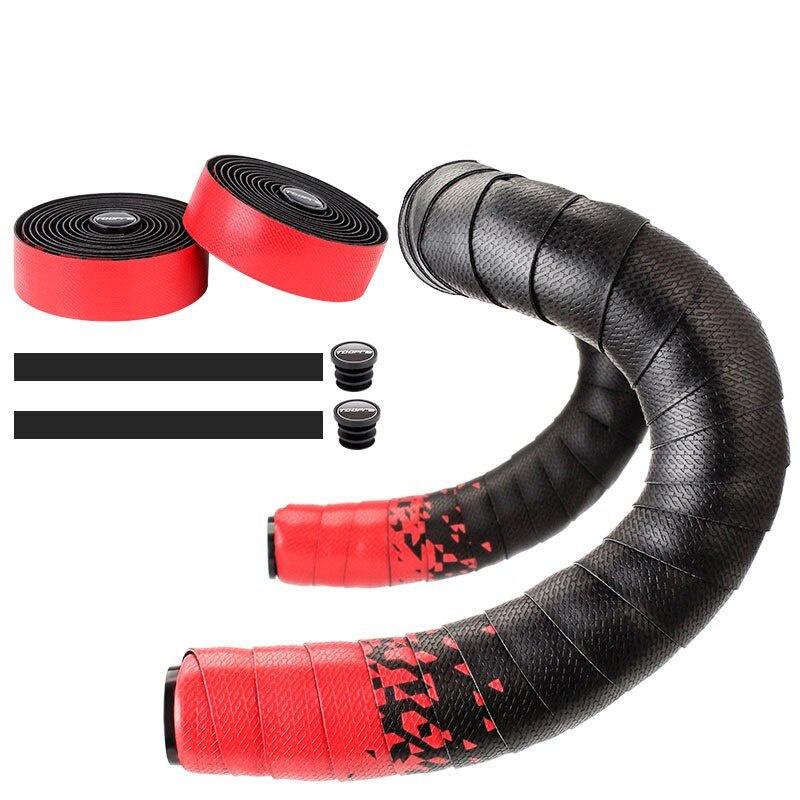 2pcs Bicycle Handlebar Tape Soft Anti-Slip Shockproof Breathable Road Bike Handlebar Strap Tape Leather Bicycle Accessories