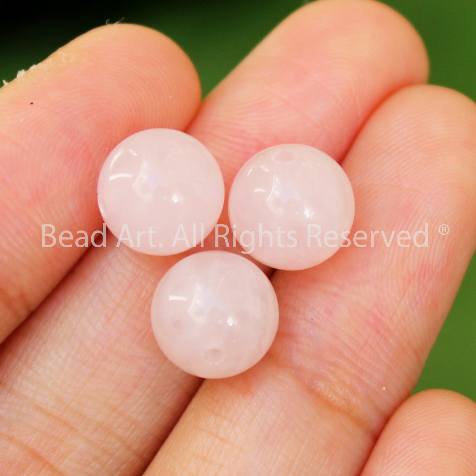 [1 Hạt] 8MM Đá Thạch Anh Hồng (Rose Quartz) Tự Nhiên Loại A, Đá Phối Vòng Tay Phong Thuỷ, Chuỗi Hạt, Mặt Dây Chuyền, Mệnh Hoả, Mệnh Thổ - Bead Art