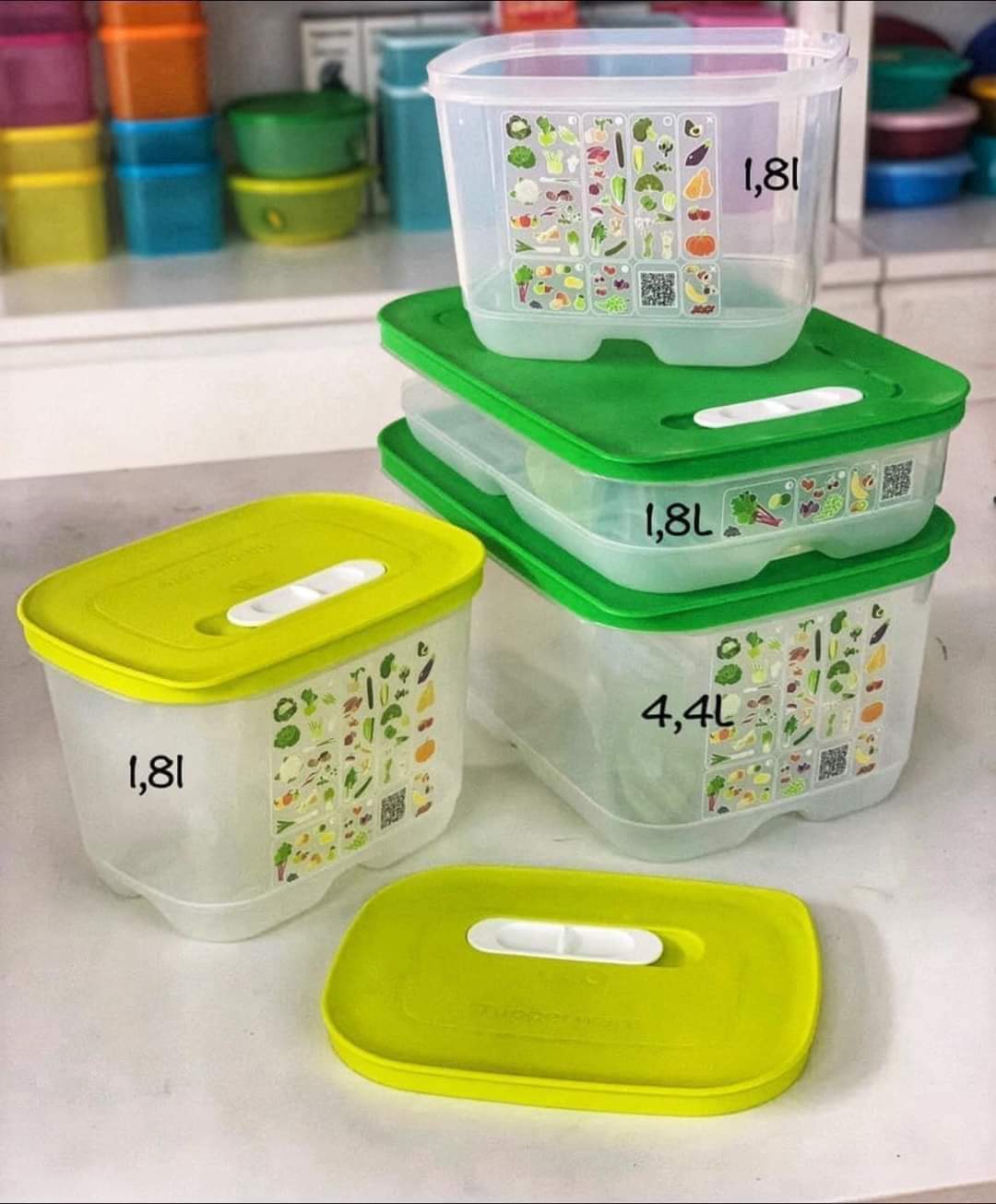 Bộ hộp trữ mát có nút hô hấp Ventsmart 4 hộp Tupperware -Hàng chính hãng