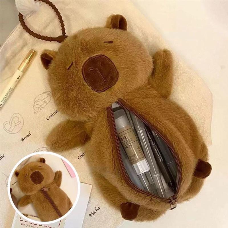 Túi Đựng hình Gấu Bông Capybara Nâu Dễ Thương Cho Bé