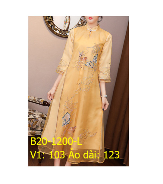 Đầm cách tân Trung Hoa thêu