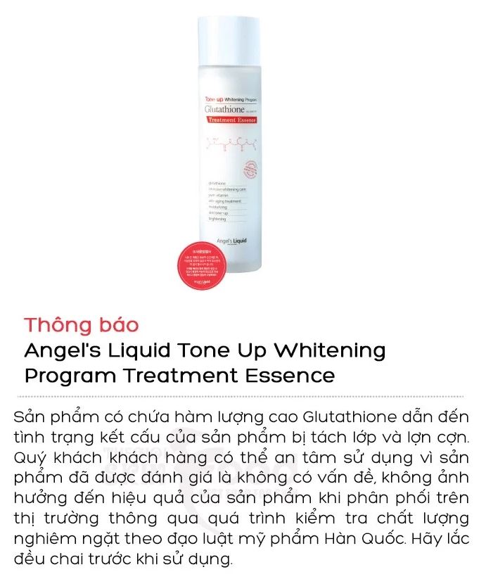 &quot;Nước Thần&quot; Giúp Trắng Da, Dưỡng Da Toàn Diện Angel's Liquid Tone Up Whitening Program Treatment Essence