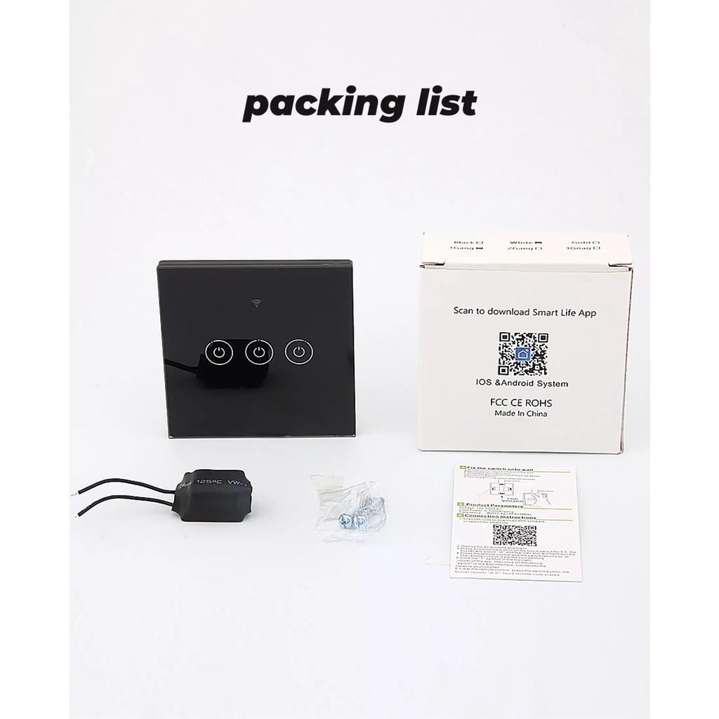 Công Tắc Thông Minh Wifi Mặt Vuông . Điều Khiển Từ Xa Bằng Điện Thoại Dùng App. Smart Life/ Tuya