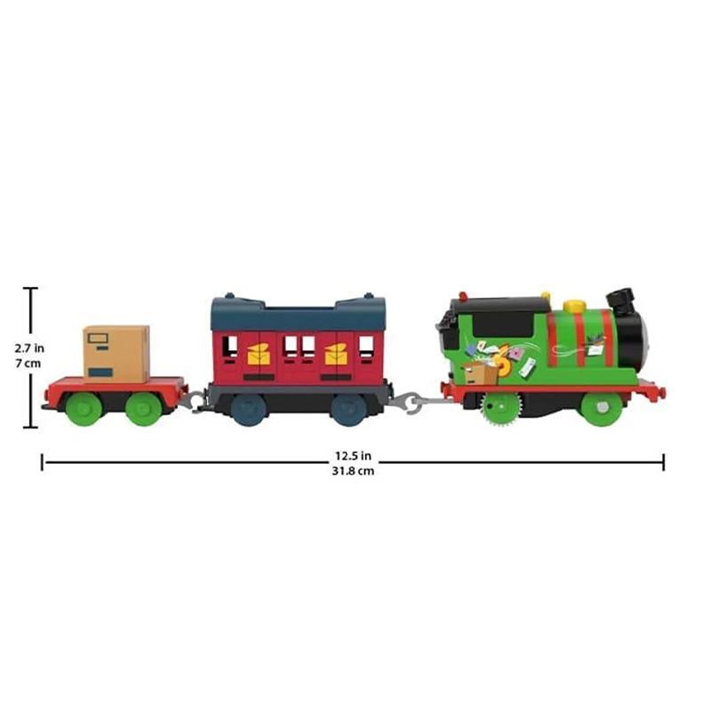 Đồ Chơi Mô Hình Đầu Kéo Và 2 Toa Tàu Percy &amp; Mailcar THOMAS FRIEND HMK04/HFX97