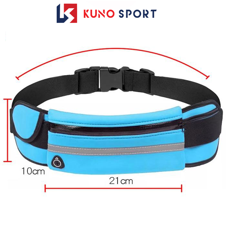 Túi đeo bụng chạy bộ chống nước KUNOSPORT, đai đeo điện thoại chạy bộ phản quang cao cấp